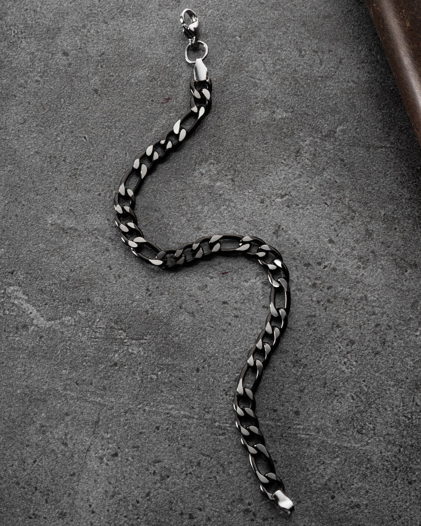 Zwarte Stalen Herenarmband -1