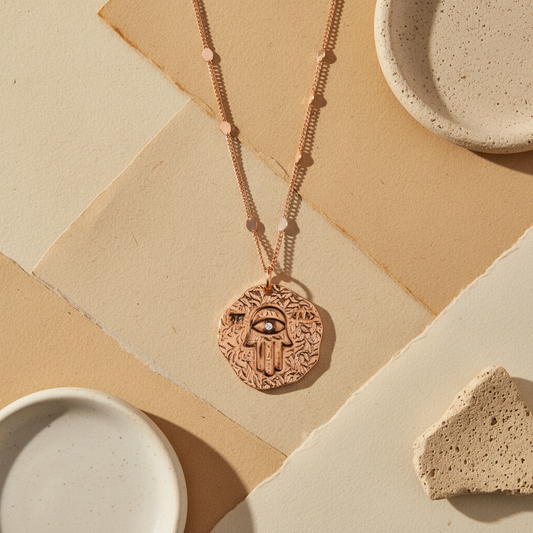 Hamsa Hand Medaillon Ketting Met Hanger