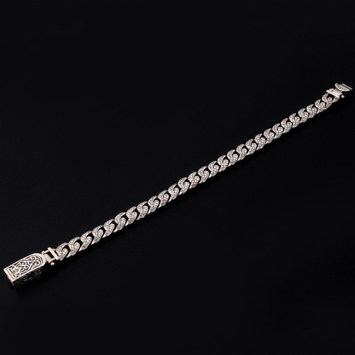 Stone Cuban Herenarmband | 925 Zilver