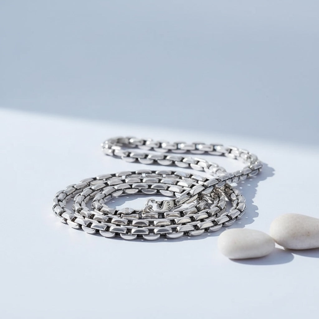 925 Sterling Zilveren Heren Touwketting – 63 cm