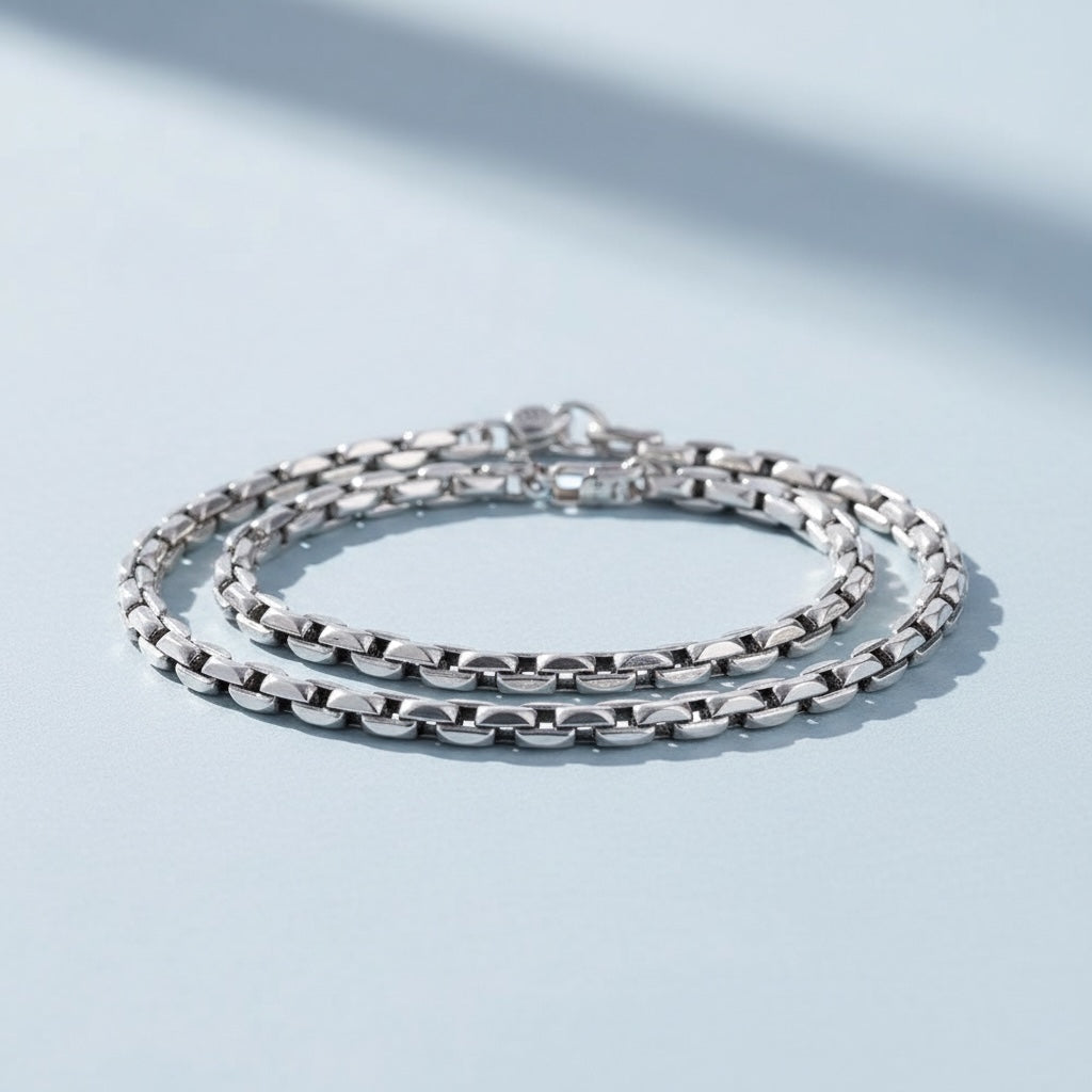 925 Sterling Zilveren Heren Touwketting – 63 cm