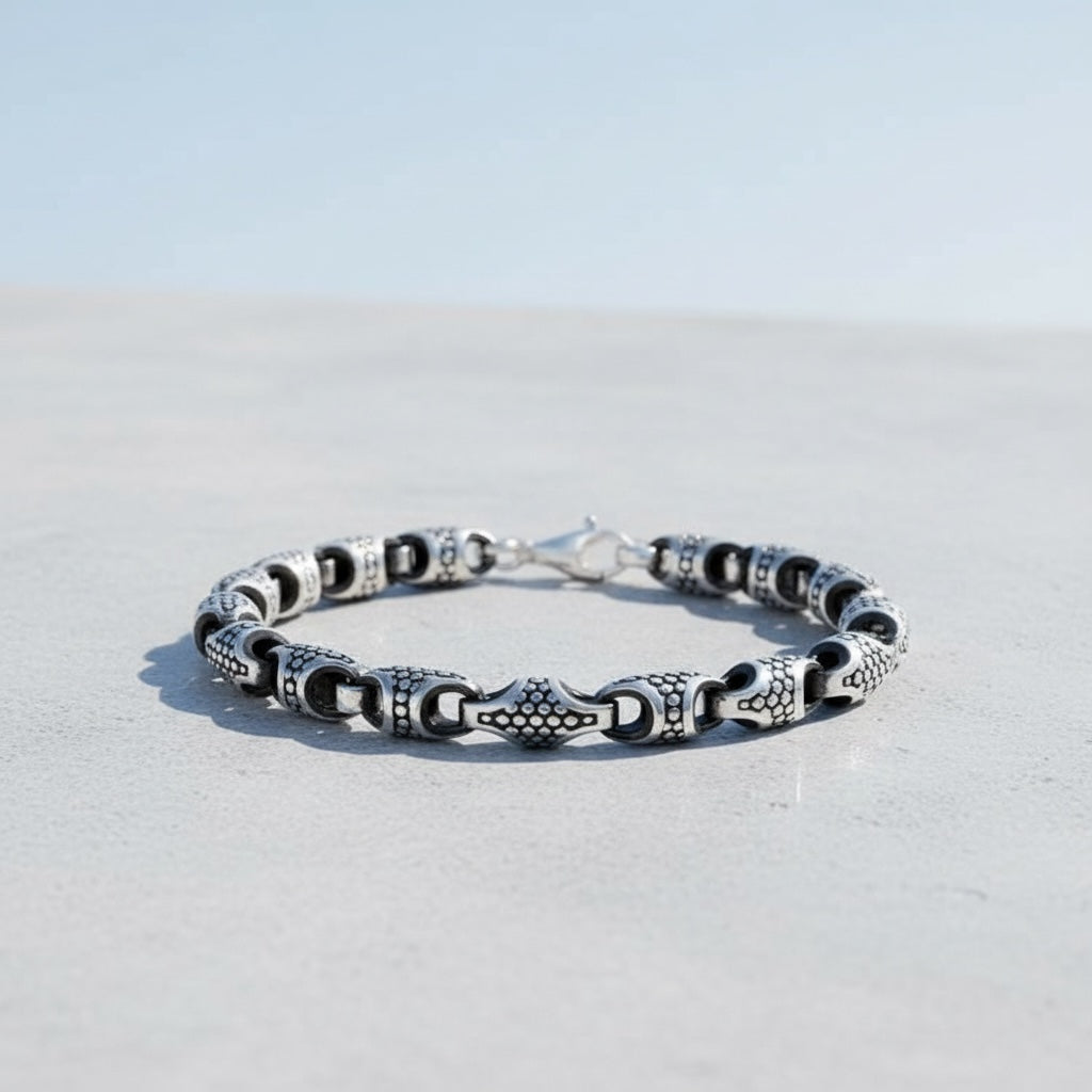 Dark Scale 925 Zilveren Armband voor Heren