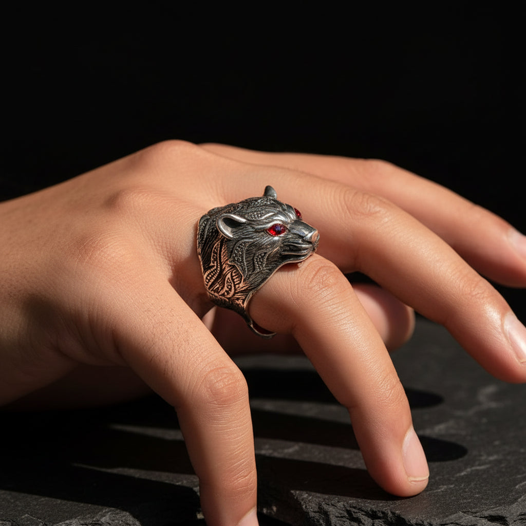 Tijger Zilveren Ring