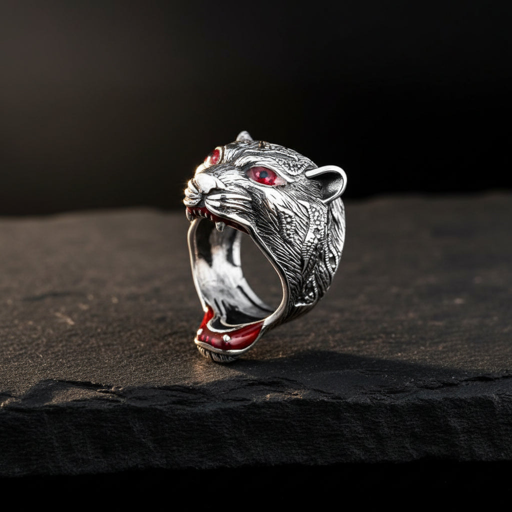 Tijger Zilveren Ring