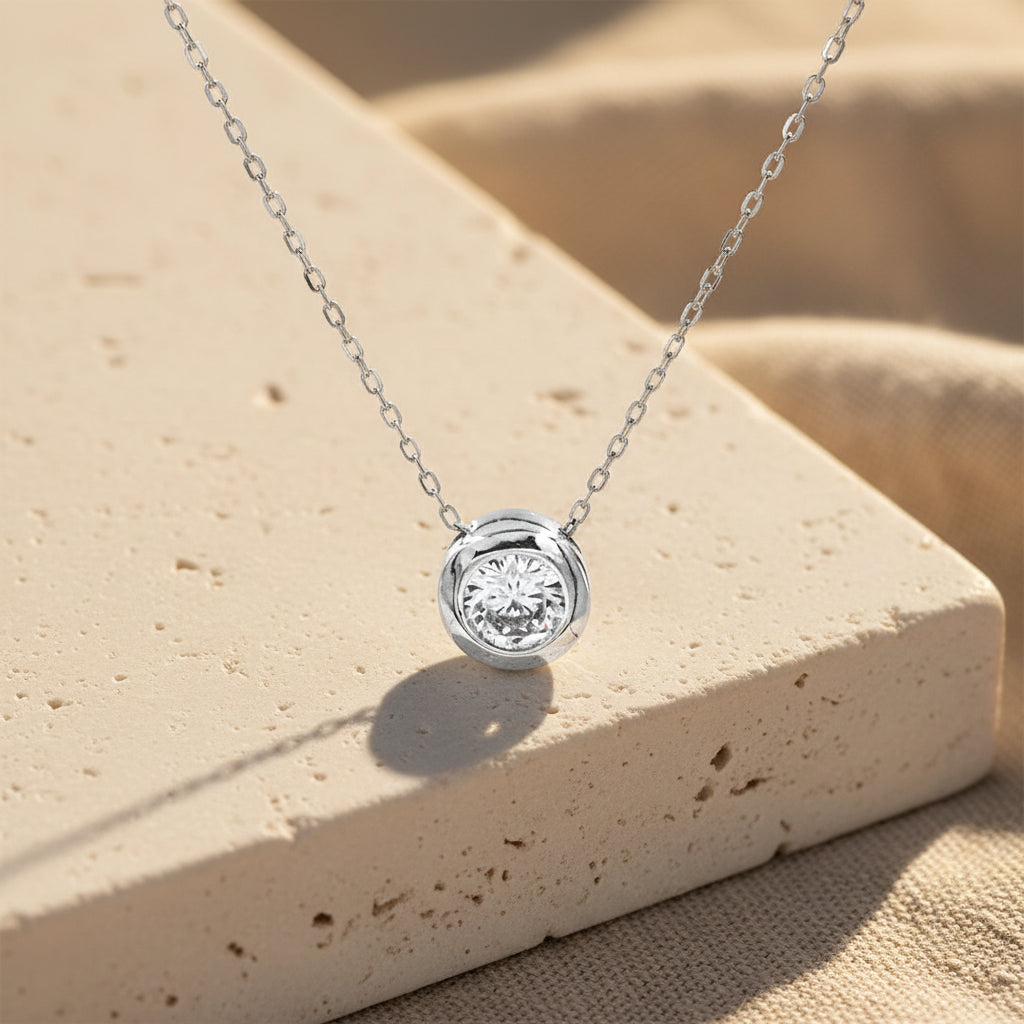 Solitaire kettinghanger in zilver