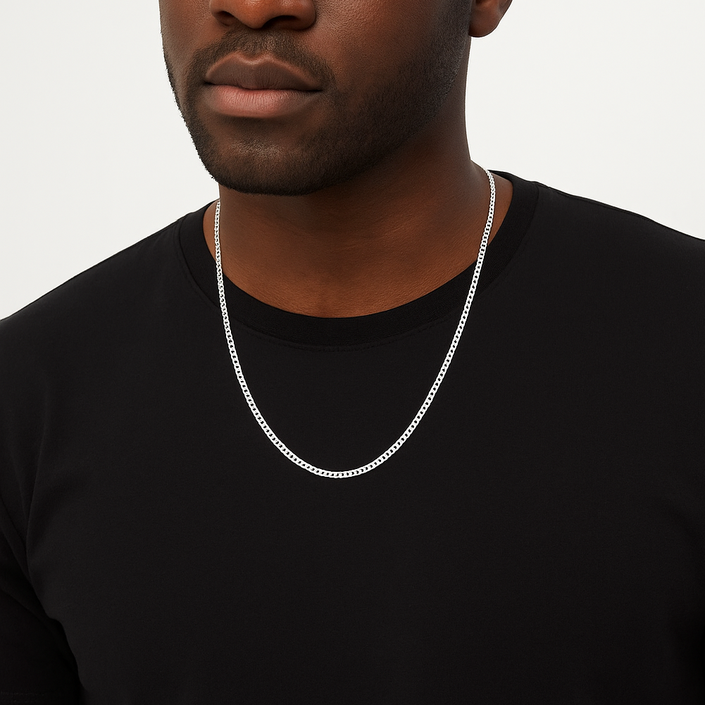 Zilveren gourmet heren ketting 3 mm BLMN028