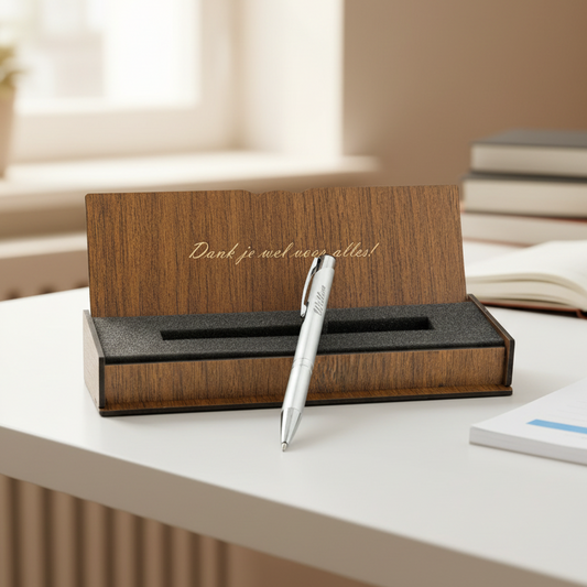 Gepersonaliseerde Balpen - Schrijfset Met Gegraveerde Houten Doos