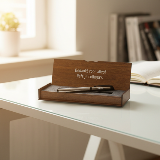 Gepersonaliseerde Penset - Schrijfset met Gegraveerde Houten Doosje BLP22670