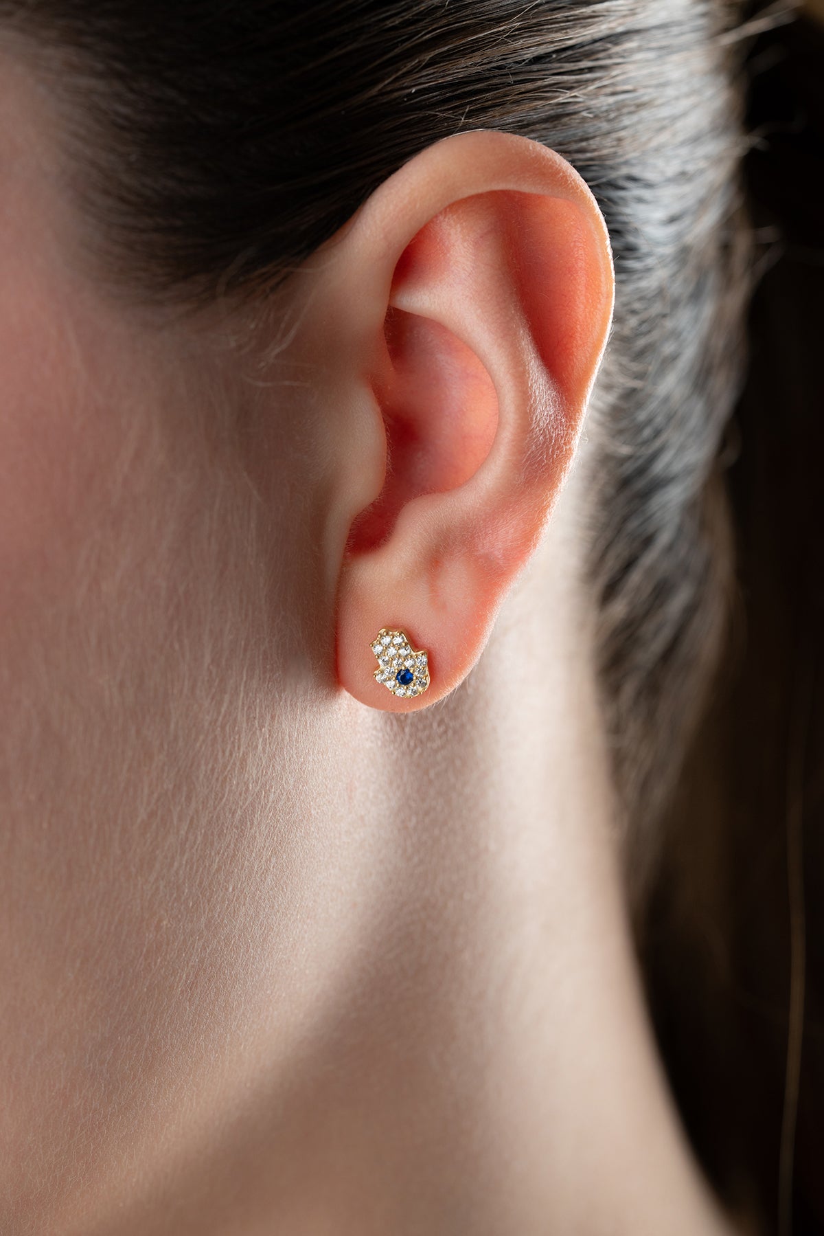 Fatima's hand earrings with an eye