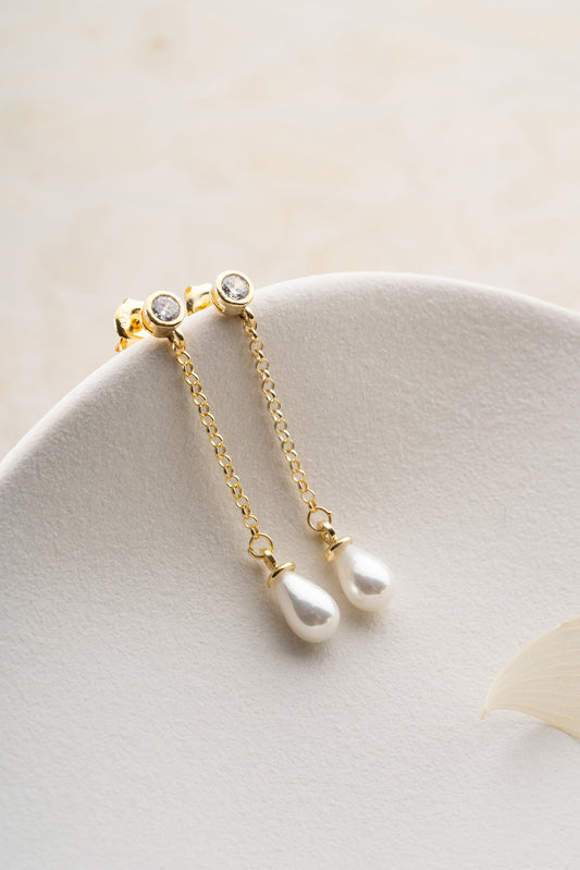 Gem - silver necklace earring with drop