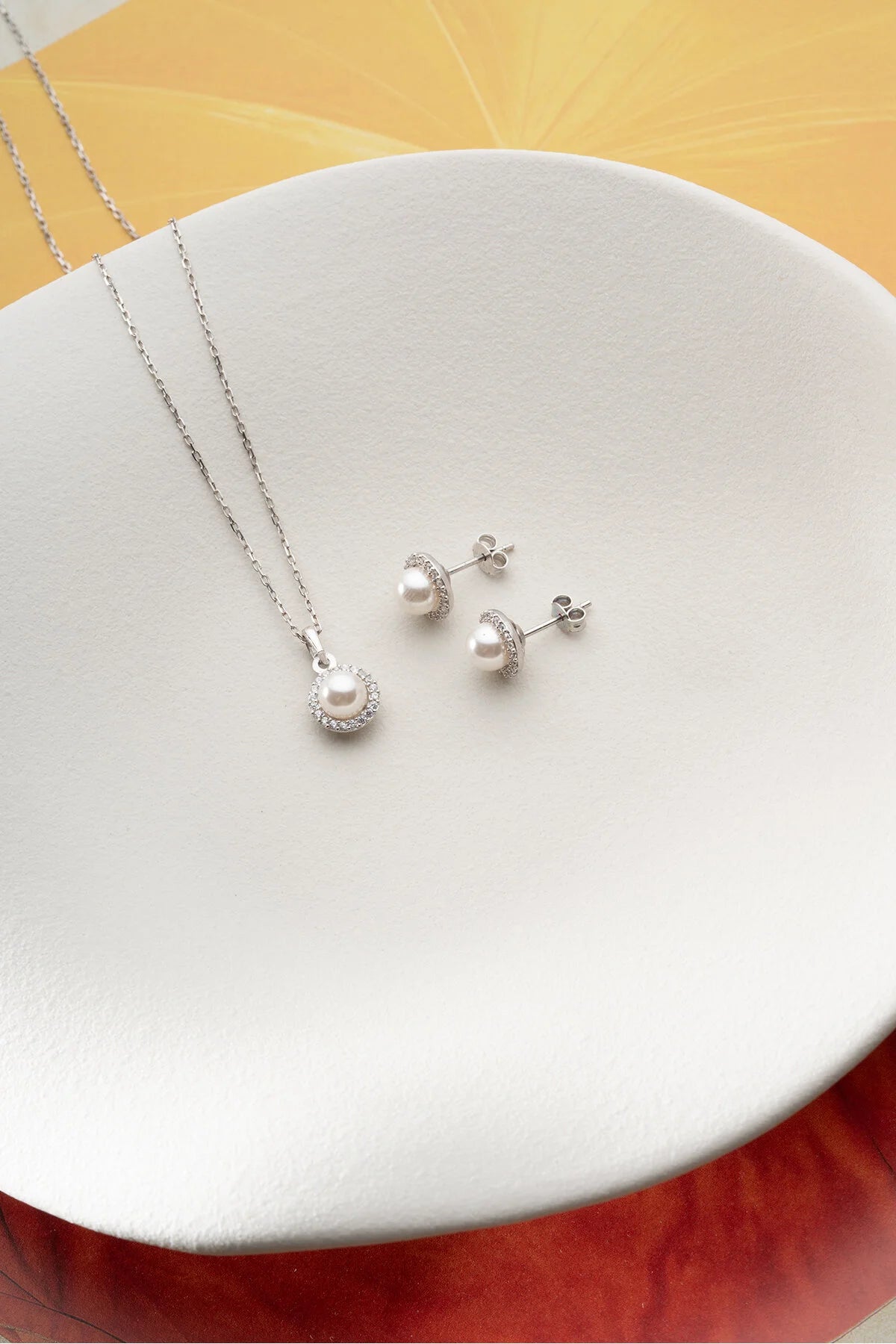 StellaPearl 925 – Parel Ketting & Oorbellen Set
