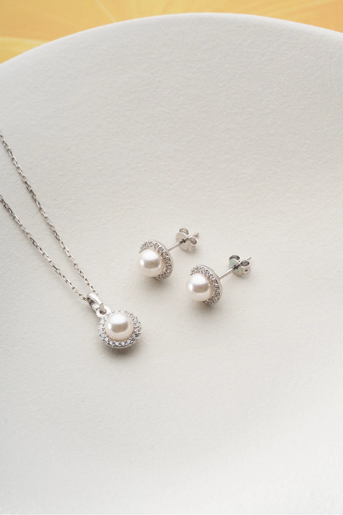 StellaPearl 925 – Parel Ketting & Oorbellen Set