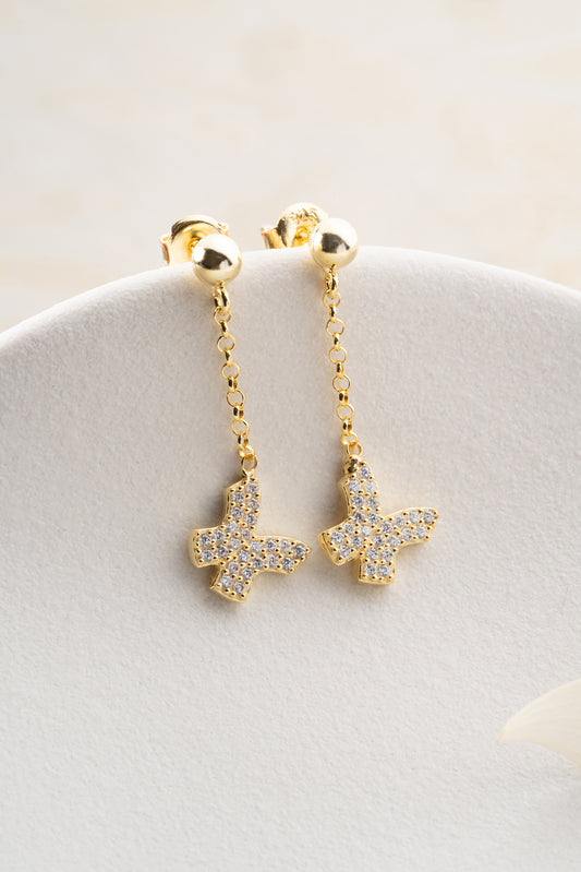 Butterfly Shine earrings with chain