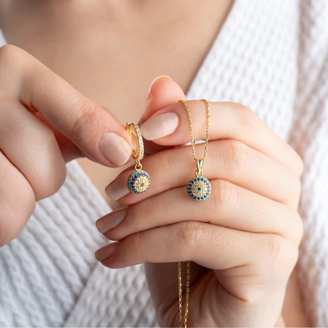 Zilveren ketting boze oog met zirkonia | -NL Zilveren ketting boze oog met zirkonia | -NL