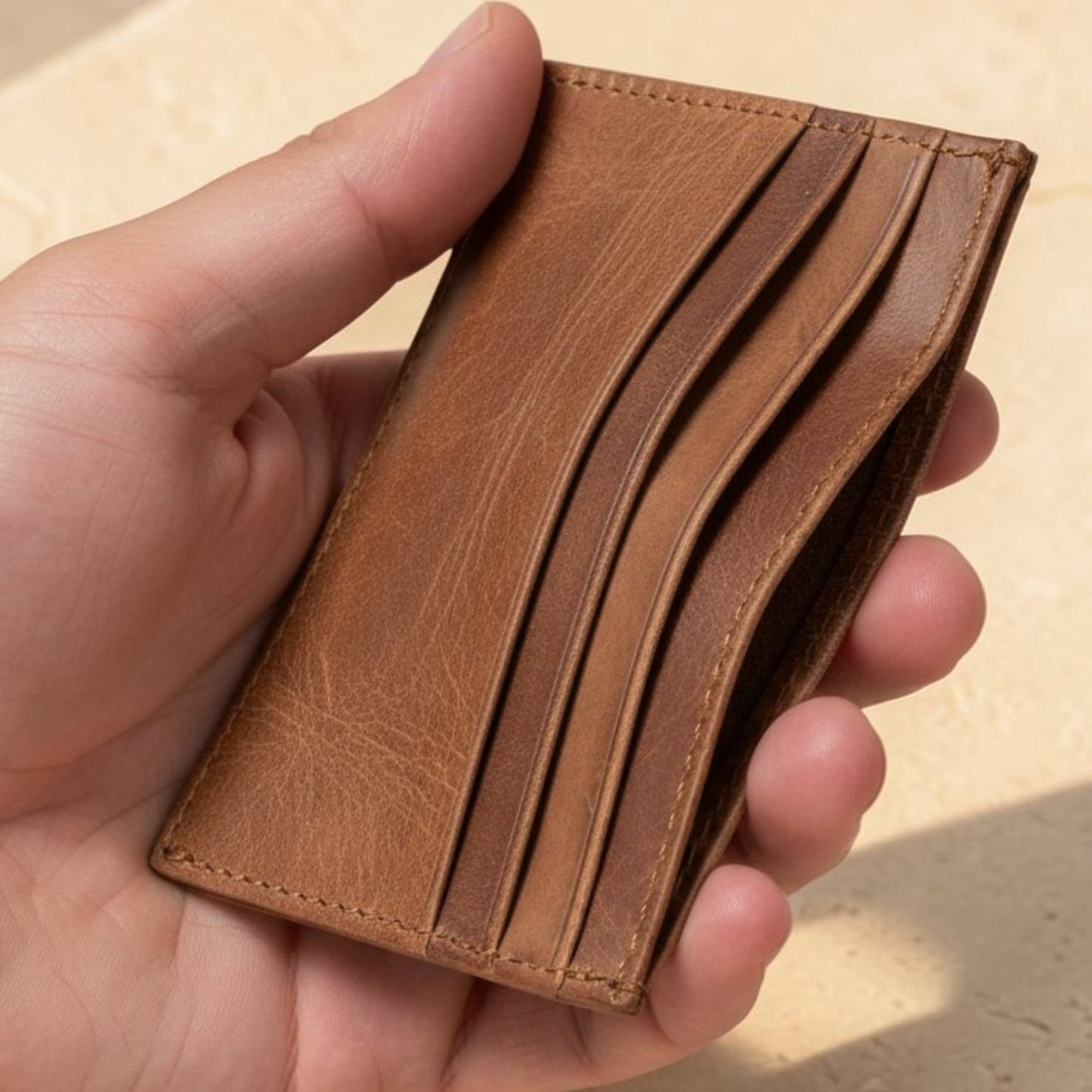Leren Pasjeshouder Cognac | 100% Echt Leer