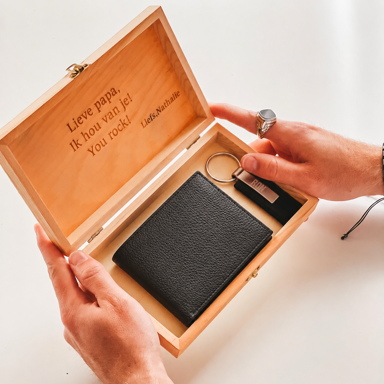 Personalisiertes Geschenkset - Geldbörse - Schlüsselanhänger - Geschenkset