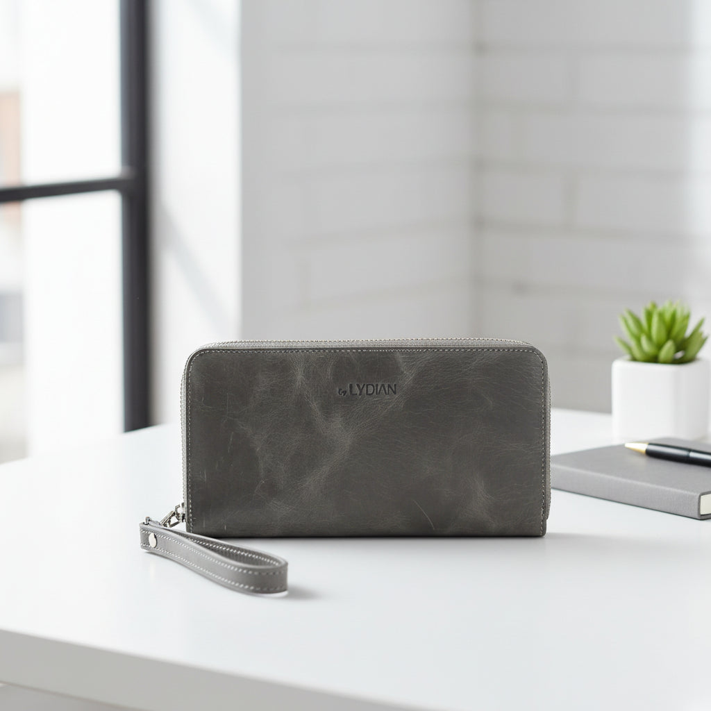 Smartphone Leather Wallet Gray BLW3034-G