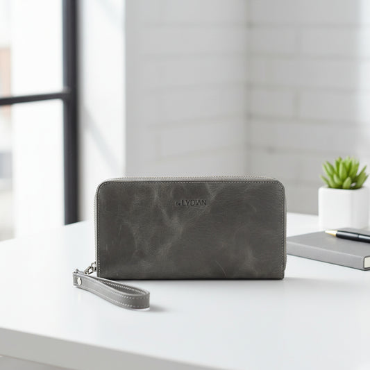 Smartphone Lederen Portemonnee Grijs BLW3034-G