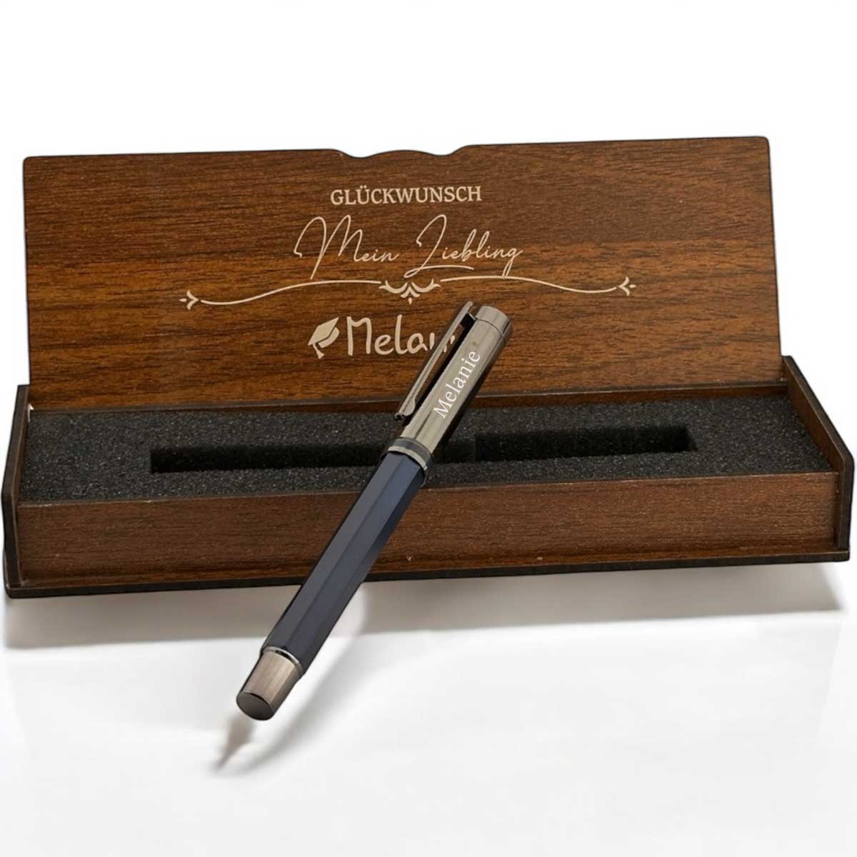 Personalized luxury pen set - engraved wooden box - successful gift