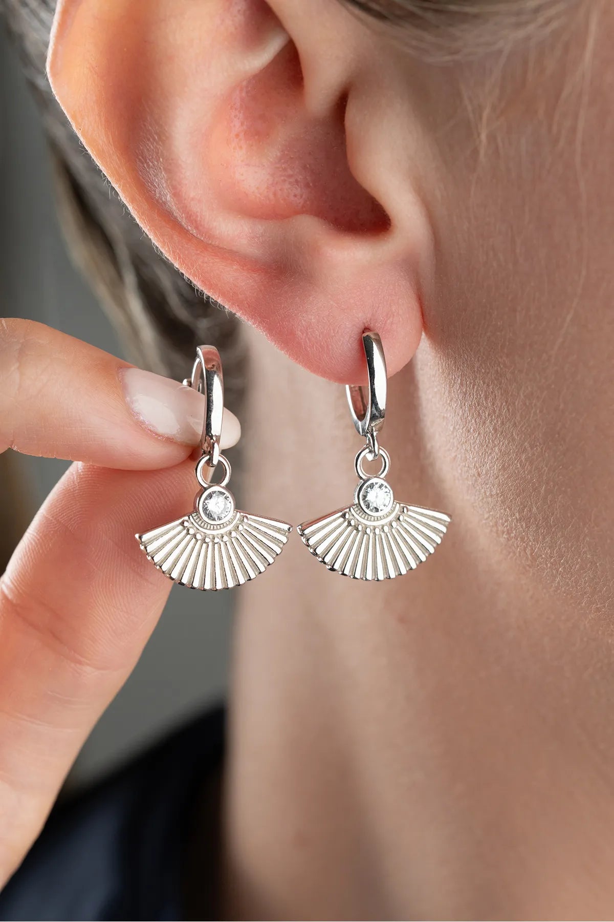 925 Sterling Zilveren Oorbellen met Witte Zirkonia