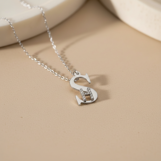 Gepersonaliseerde Initiaal Ketting van 925 Zilver