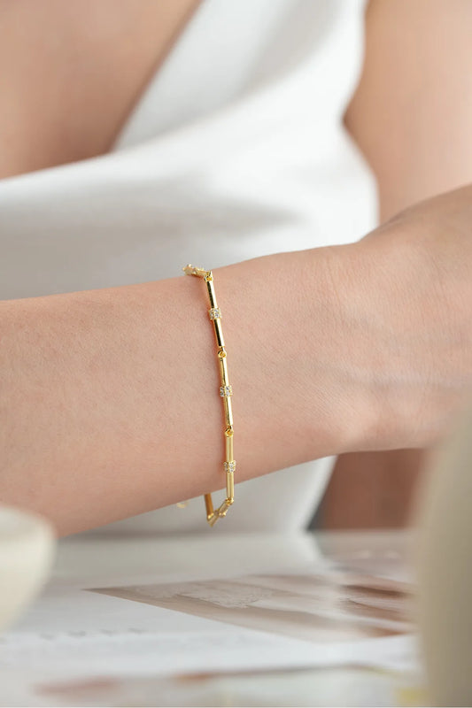 925 Sterling Zilveren Gouden Trend Armband