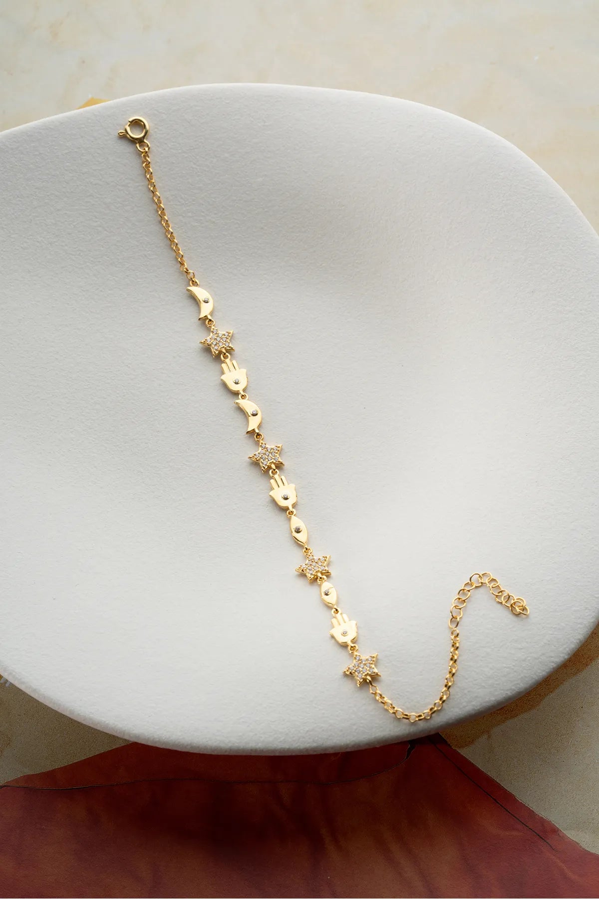 925 Sterling Zilveren Gouden Figuur Armband
