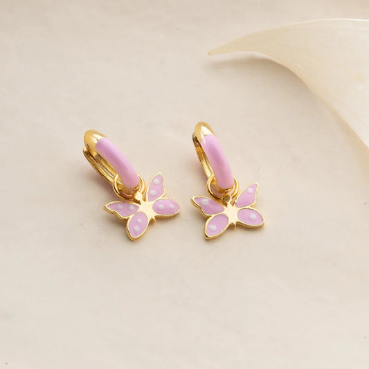 Kinderoorbellen met Vlinder – 925 Sterling