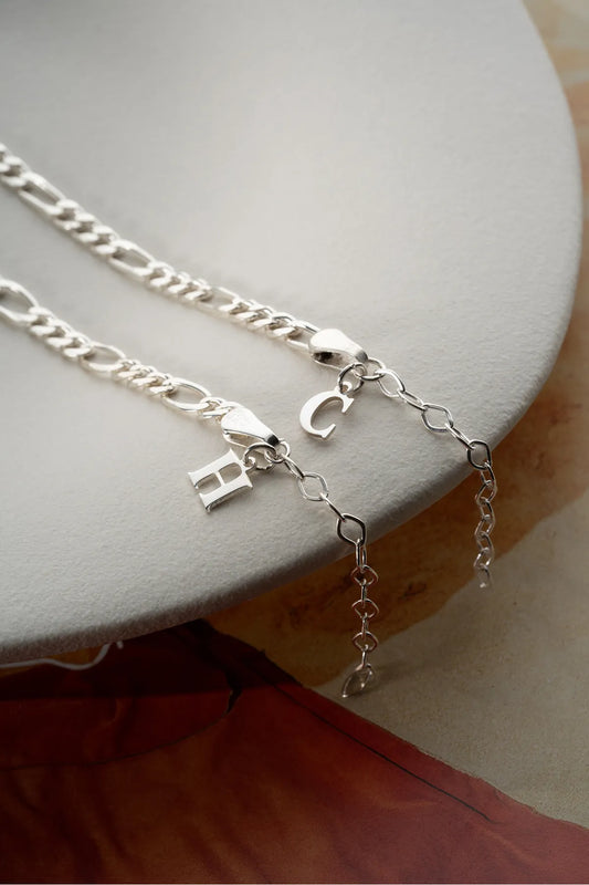 925 Sterling Zilveren Koppelarmband met Initiaal
