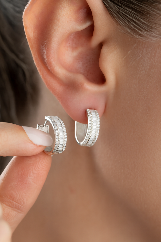 Baguette Glow - Elegant earrings with baguette stones