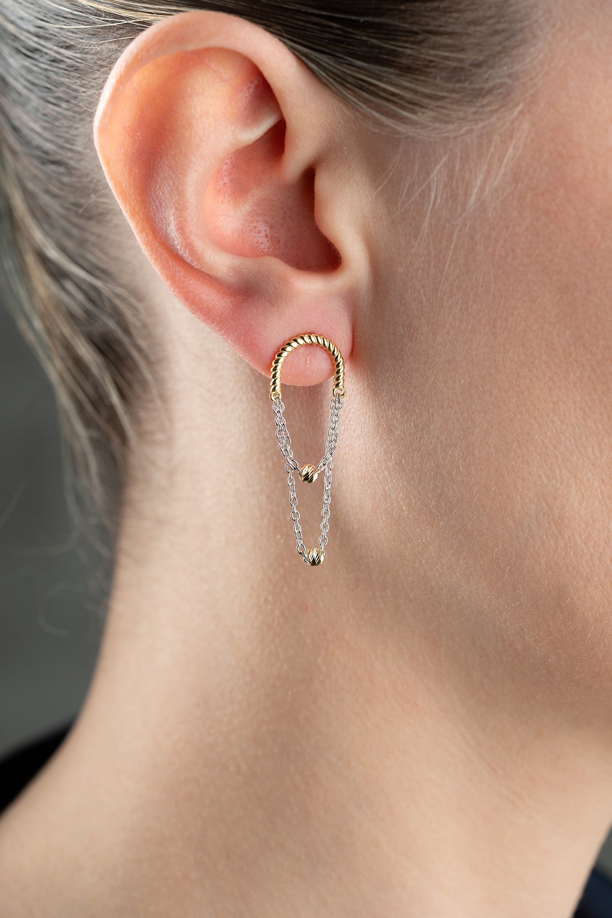 Necklaces-Hoop-Ohrringe – Gold & Silver Combination