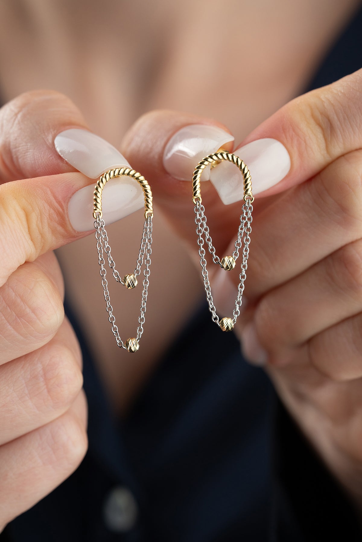 Necklaces-Hoop-Ohrringe – Gold & Silver Combination