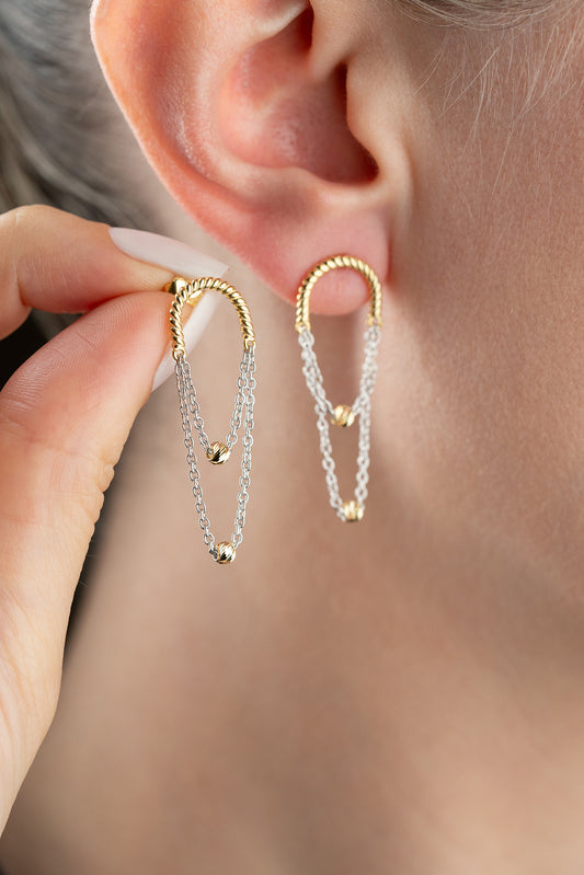 Necklaces-Hoop-Ohrringe – Gold & Silver Combination