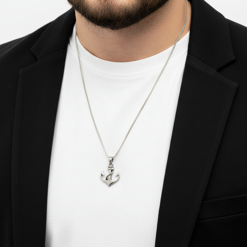 By LYDIAN Zilveren Ketting met Anker BLYDK082