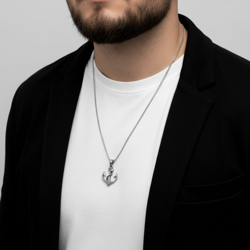 By LYDIAN Zilveren Ketting met scheepswiel hanger BLYDK083