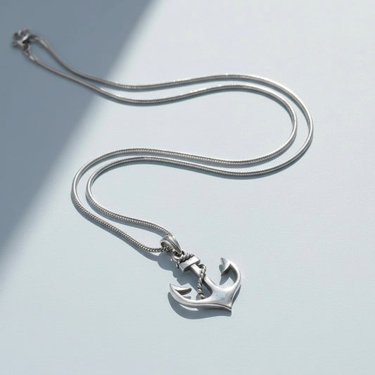 By LYDIAN Silver Necklace with Anchor BLYDK082