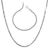 Zilveren set ketting&armband koningsschakel (2,2mm) BLCK003-S