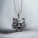 Silber Wolf Halskette Anhänger BLYDK454
