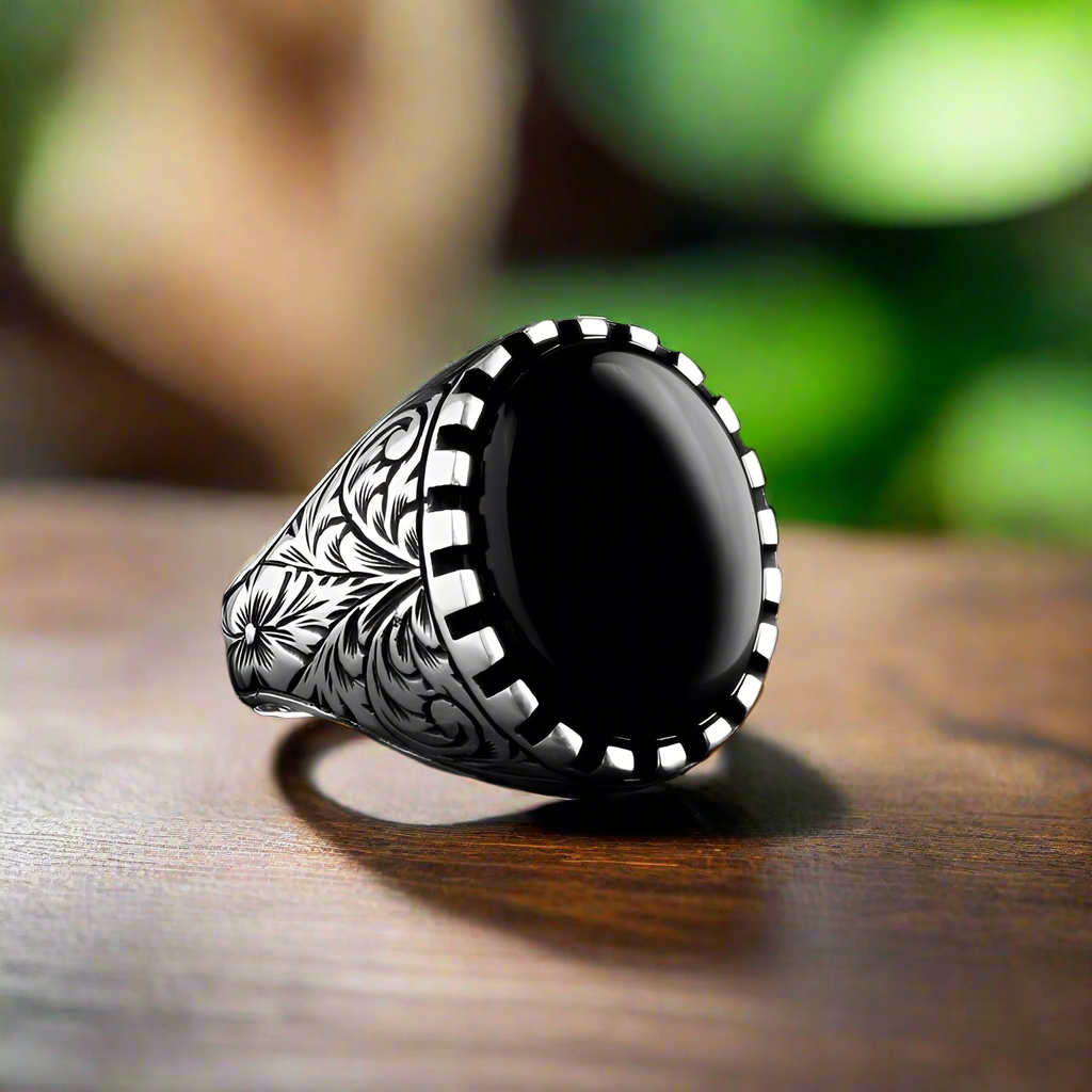 Zilveren Heren Ring Met Onyx