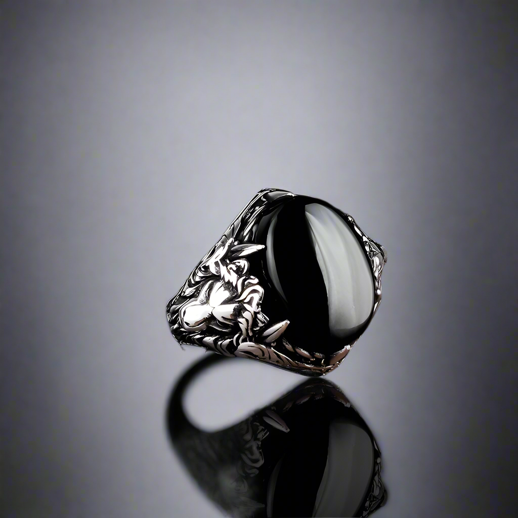 Zilveren Heren Ring Met Onyx