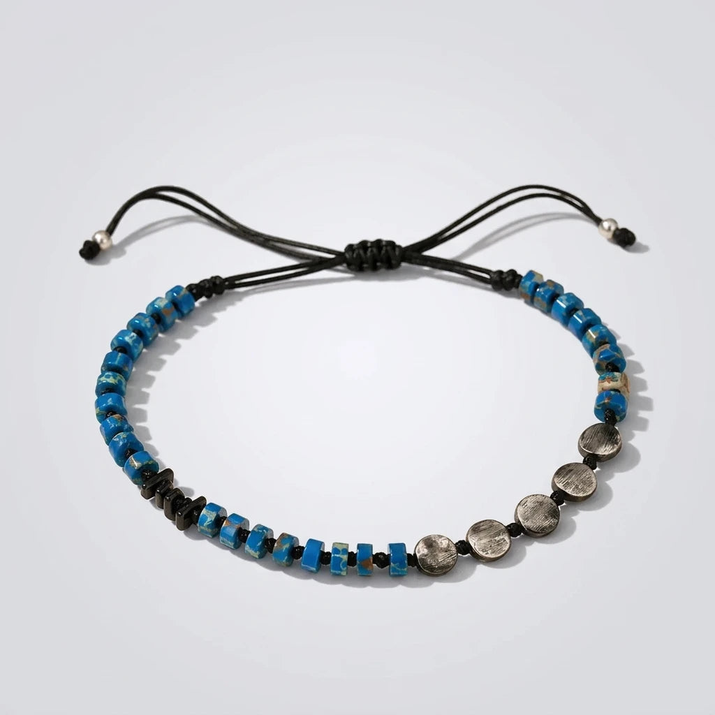 Turkoois Macramé Herenarmband | 925 Zilver