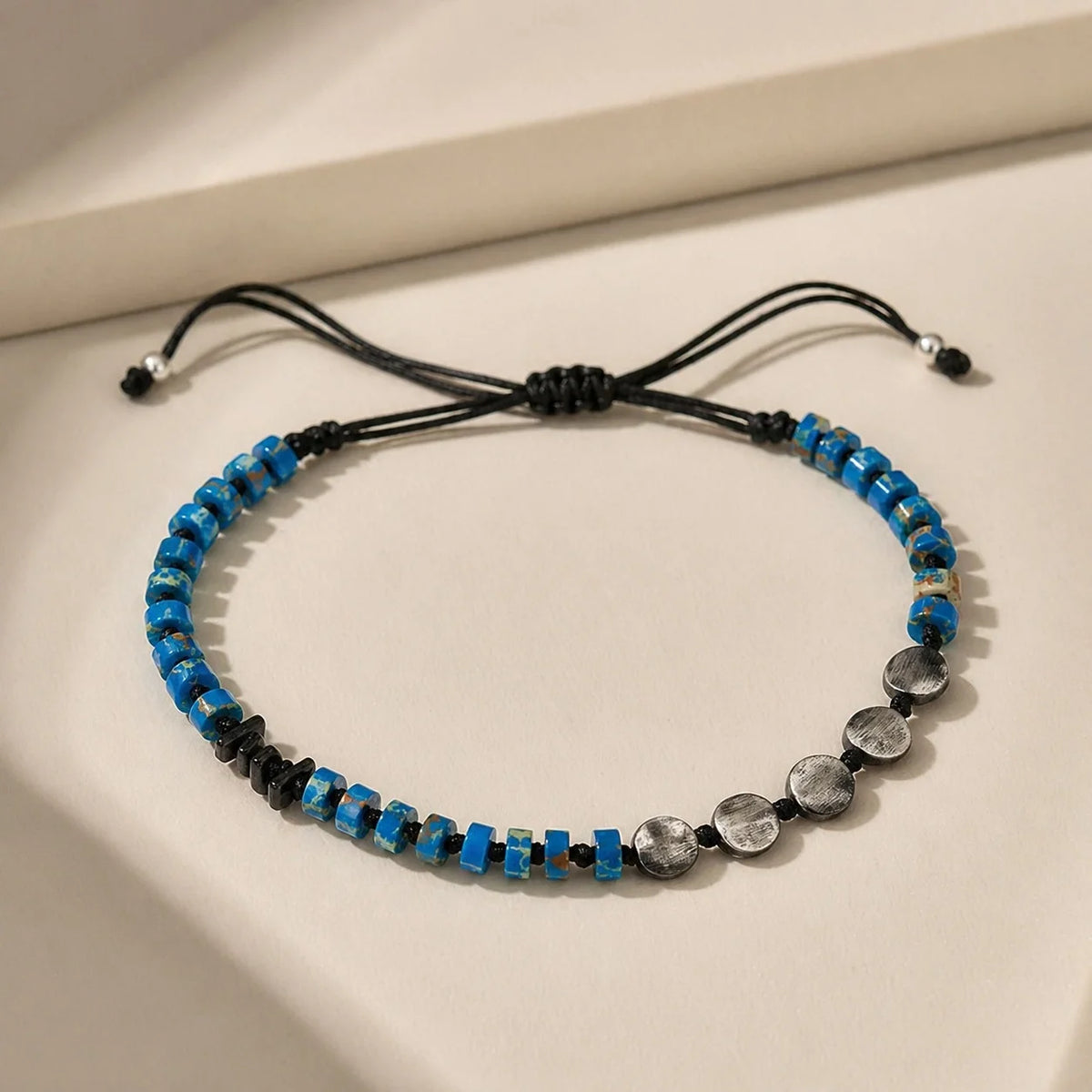 Turkoois Macramé Herenarmband | 925 Zilver