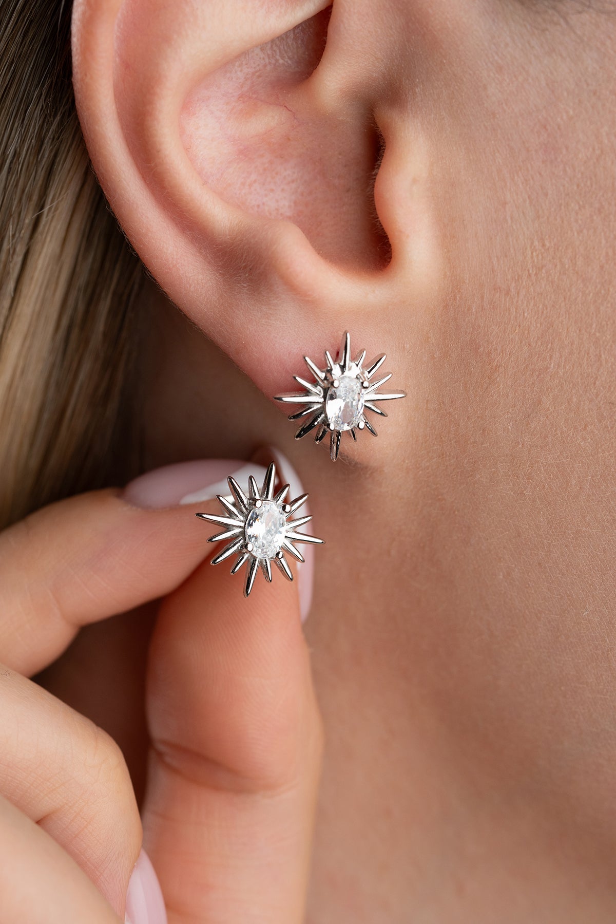 Poolster Oorbellen met Zirkonia | 925 Zilver