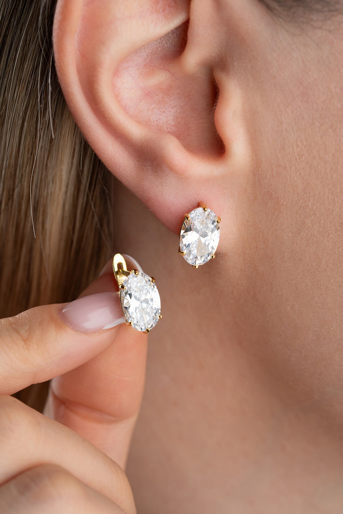 Ovale Oorbellen met Zirkonia | 925 Zilver