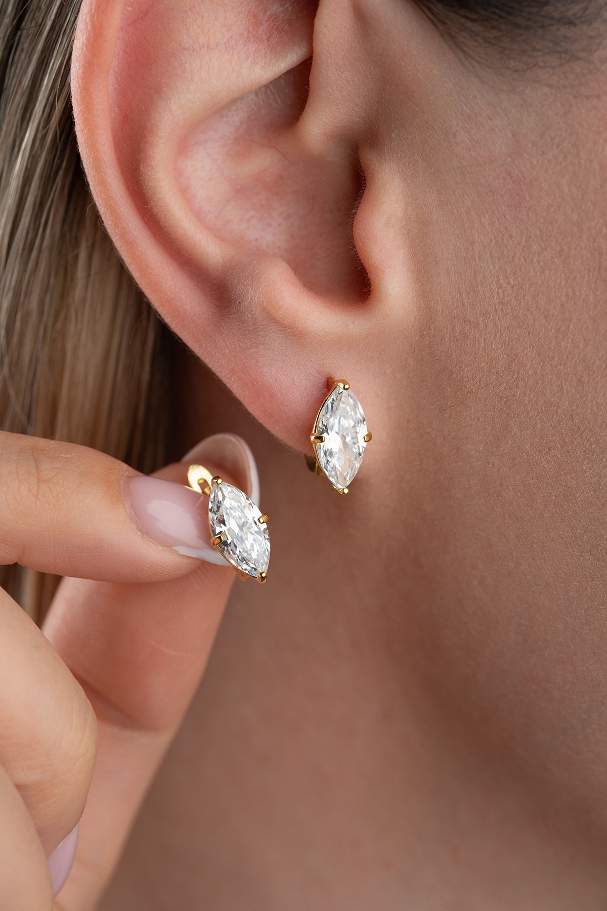 Marquise Oorbellen met Zirkonia | 925 Zilver