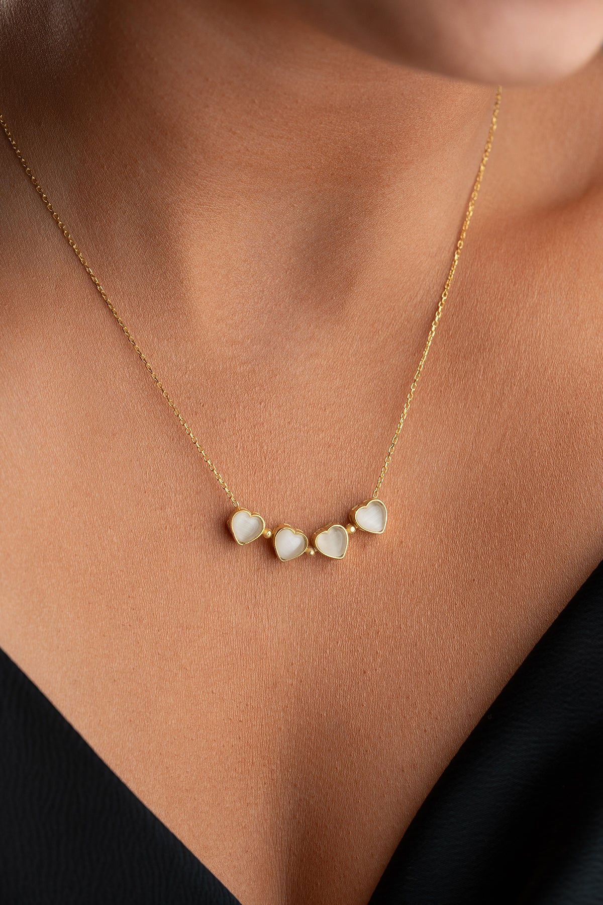 Klaver Ketting met Witte Steen | 925 Zilver
