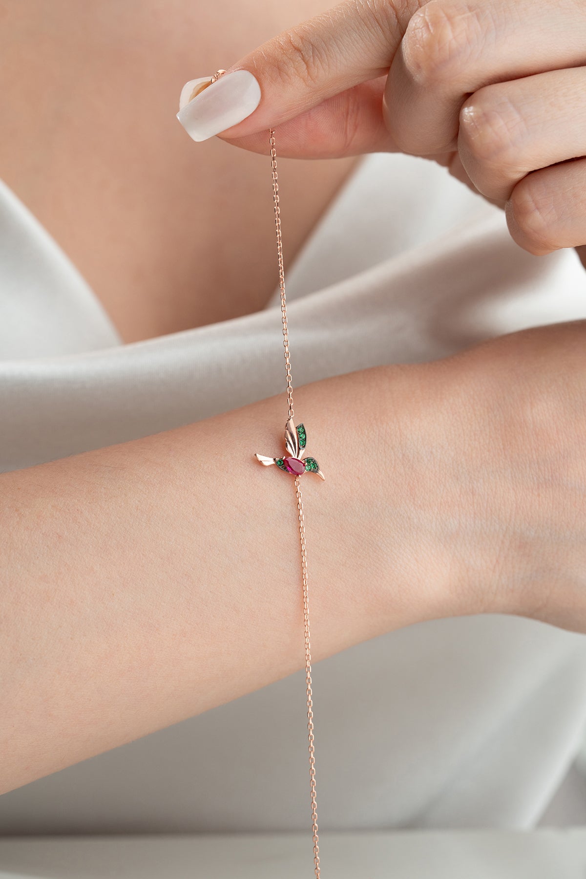 Kolibrie Armband – 925 Zilver Rosé