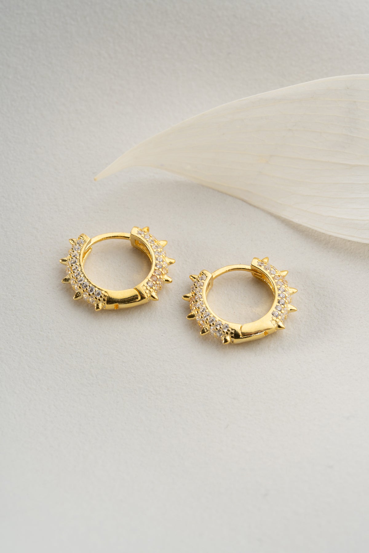 Stellar Spike Oorringen - Zirconia Spikes on Hoops