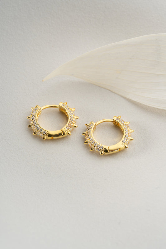 Stellar Spike Oorringen - Zirconia Spikes on Hoops