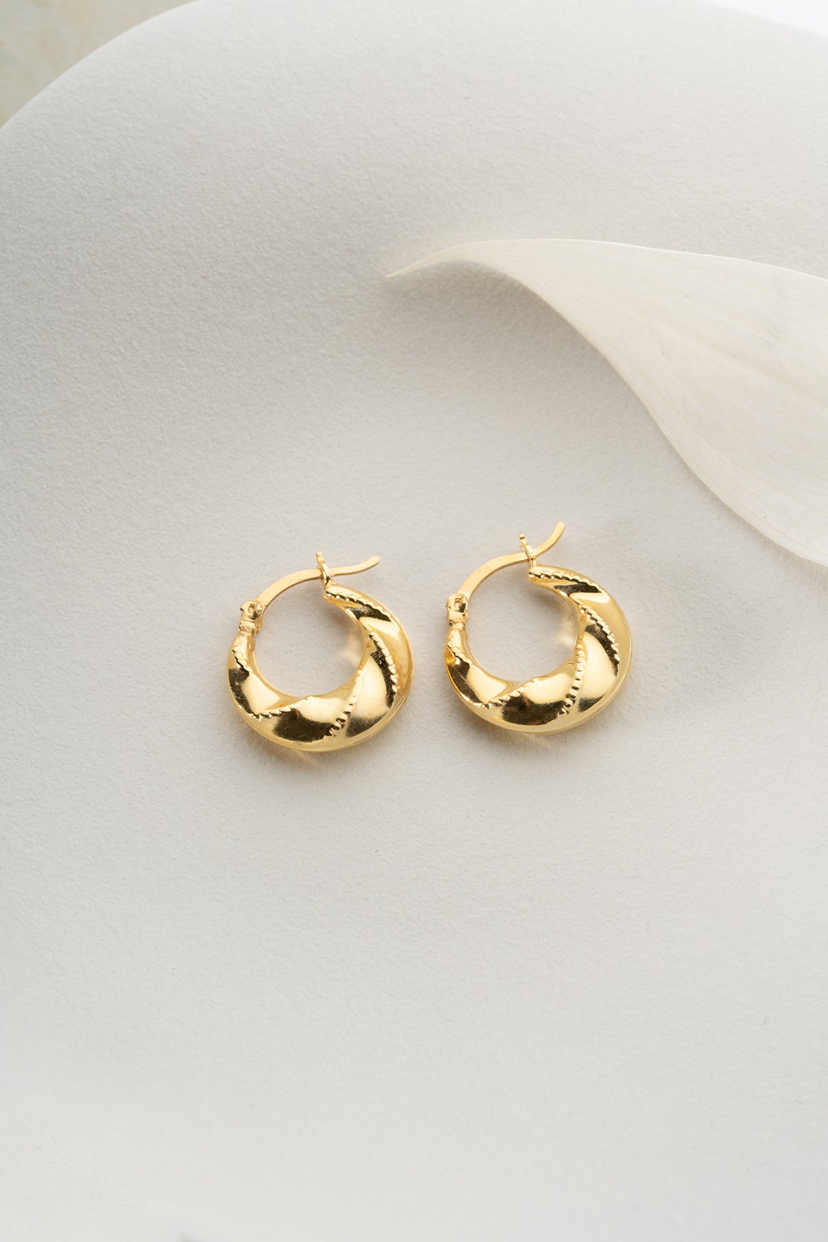 Wavy hoop earrings